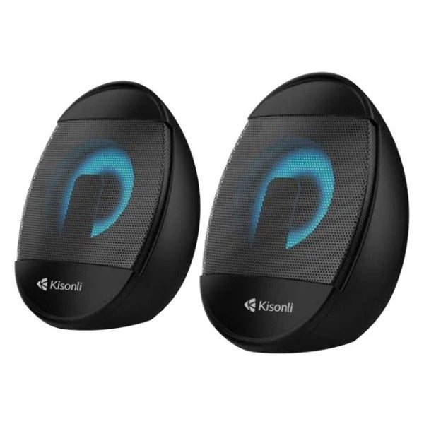 kisonli L-7070 2.0 speaker Mini Gaming Speakers USB Wired computer LED changing light speaker