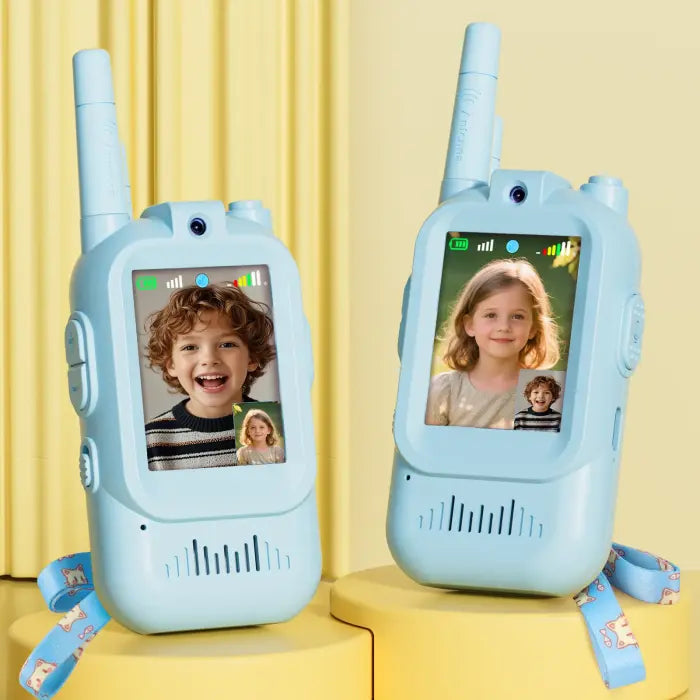Kids Video Walkie Talkie 2-Way Intercom Set – 2.0" Screen, Built-in Camera, No SIM/Internet Required, Type-C Rechargeable Wireless Toy for Children
