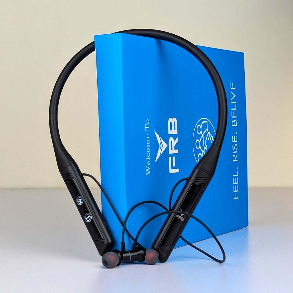 FRB N-27 Smart Wireless Neckband Earphone – Bluetooth 5.4 In-Ear Headset with 400H Battery Life, TF Card Slot, Type-C Fast Charging, Touch Control & Voice Change Feature