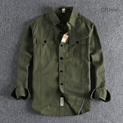 High Thickness Double Pocket Shirt  ( Green)