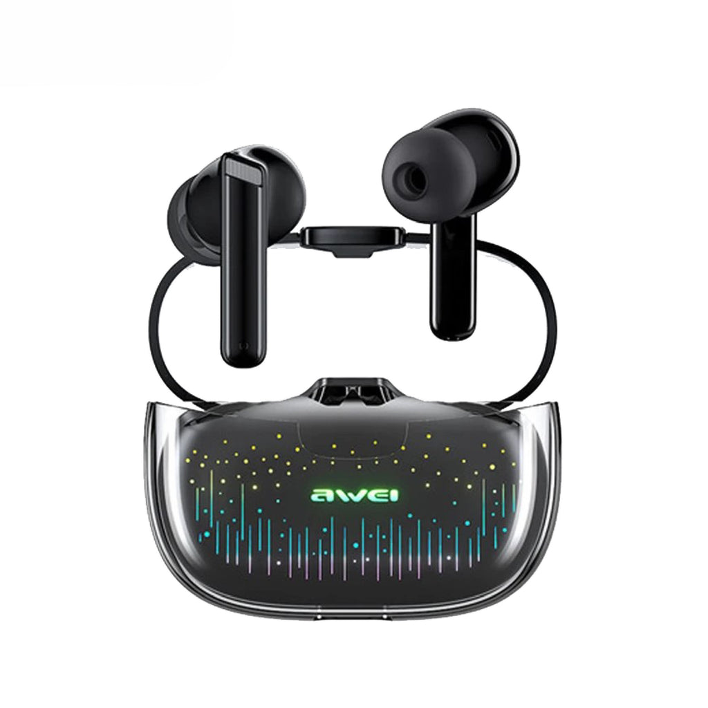 Awei T52 ANC True Wireless Earbuds – Bluetooth 5.3 TWS with -30dB Active Noise Cancellation, RGB Breathing Light, IPX6 Waterproof & 24H Battery