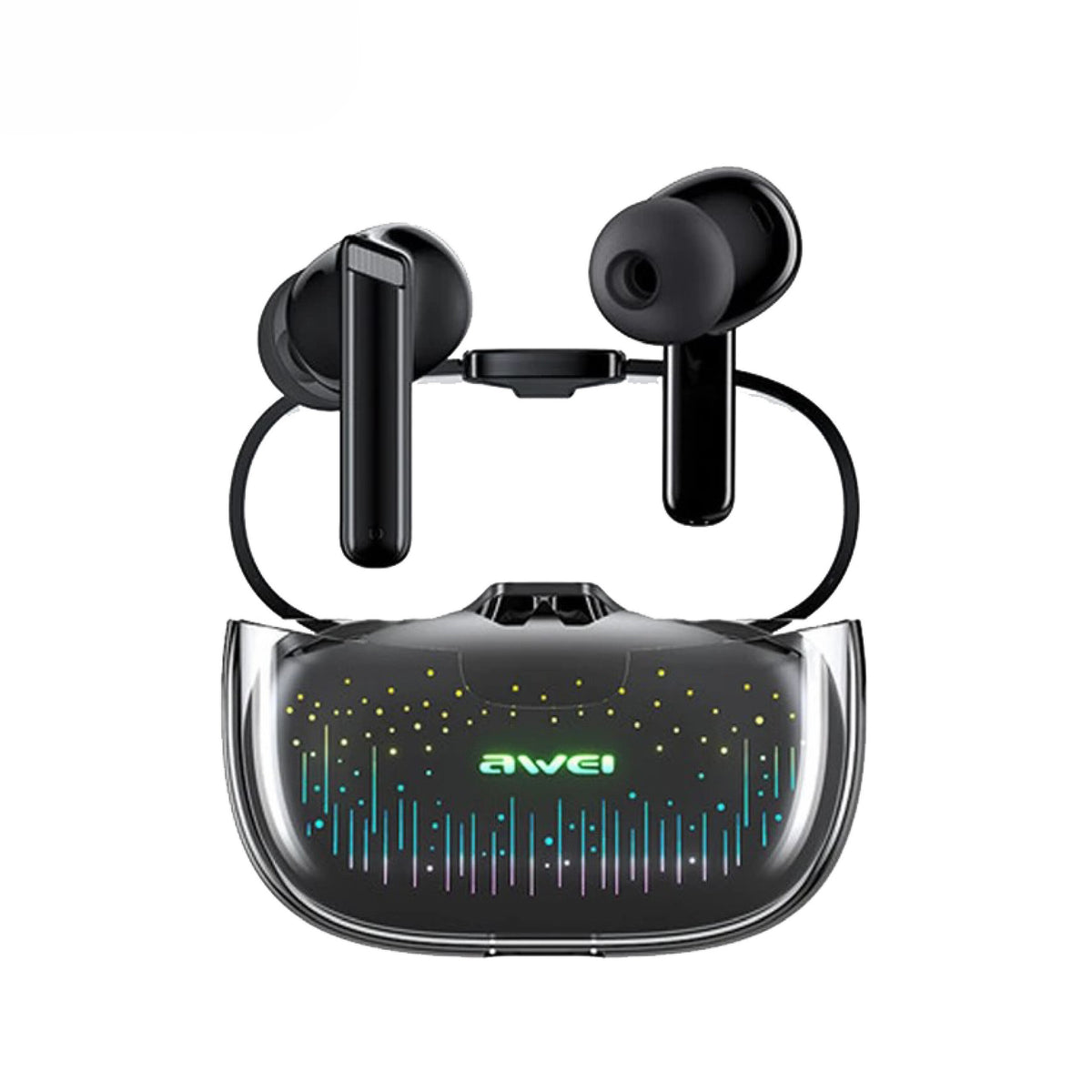 Awei T52 ANC True Wireless Earbuds – Bluetooth 5.3 TWS with -30dB Active Noise Cancellation, RGB Breathing Light, IPX6 Waterproof & 24H Battery