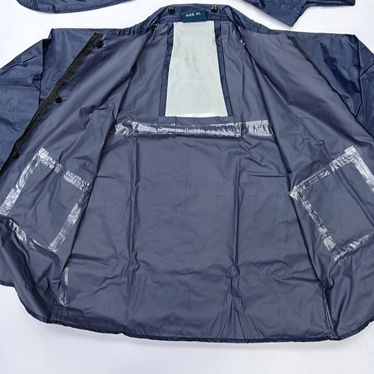 100% Water proof High quality Rain Coat With Pant. (Happylon) Blue
