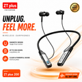 ZT Plus Wireless Neckband Headset – Bluetooth Headset with 200H Battery Backup, LED Digital Display, TF Card Slot, Fast Charging & Magnetic In-Ear Design