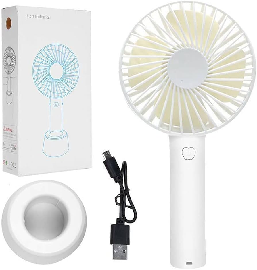 Mini Stylish Rechargeable Handheld Fan – Portable USB Pocket Fan with 3-Speed Modes, 2000mAh Lithium Battery & Compact Design for Outdoor & Travel