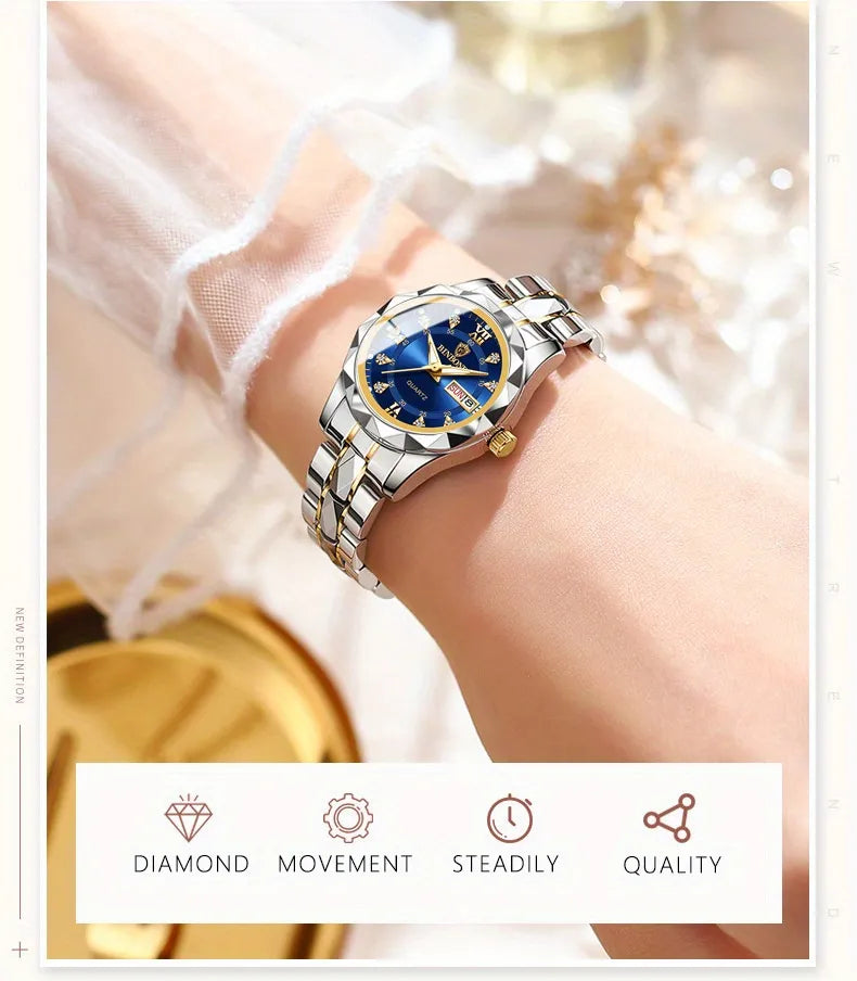 BINBOND Top Brand Luxury Fashion Couple Watches 30M Week Date Clock Sport Quartz