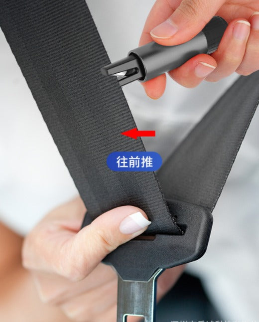 2-in-1 Car Emergency Safety Hammer – Spring-Loaded Tungsten Steel Window Glass Breaker & Concealed Seat Belt Cutter with 3M Mountable Base