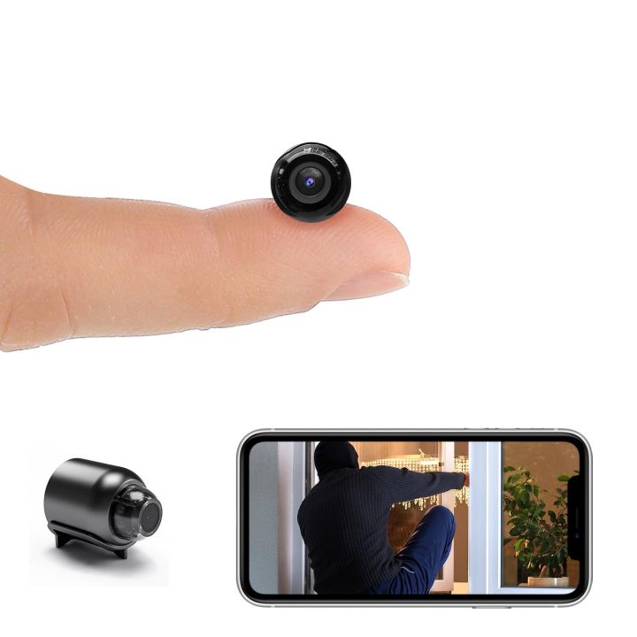 GFOUK™ Minieye Mini Nanny Cam Full HD – Tiny Wireless Spy Camera with 1080P Live Mobile App Monitoring, 2.4G WiFi & 128GB MicroSD Support for Home & Office Security