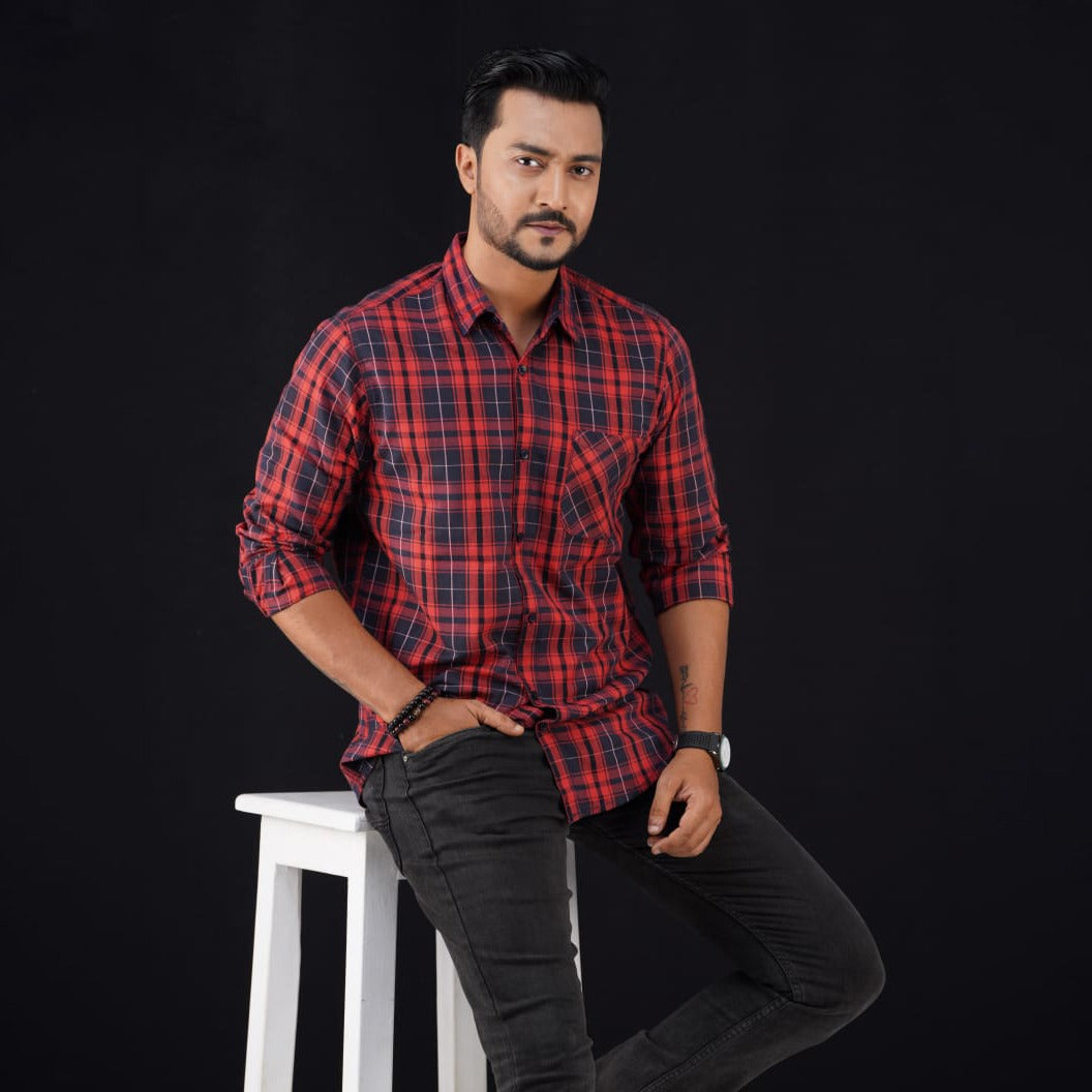 Cotton full Sleeve Check Shirt for Men's