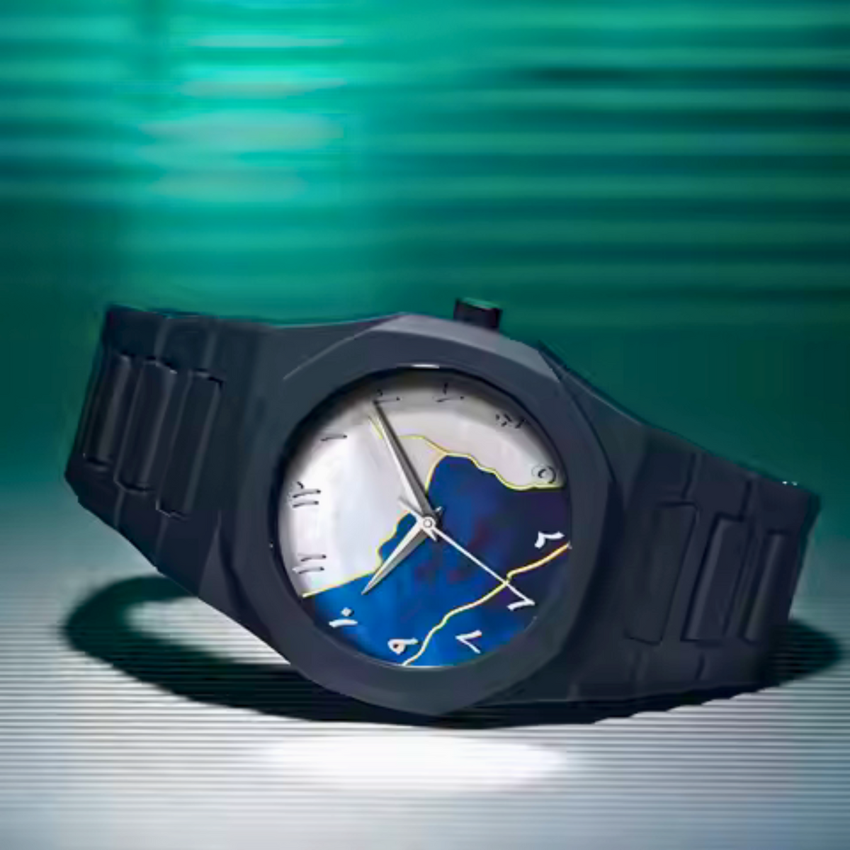 Aura watch 2025 New Arabic Aura Watch ( multi colour dial) Modern Creative Design (Chain cutter + Box free)