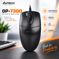 A4tech OP-730D Wired Optical Mouse – Silent Click Technology, Hyper-Fast Scrolling Wheel, Smooth Cursor Control & Ergonomic Contoured Design for Enhanced Productivity