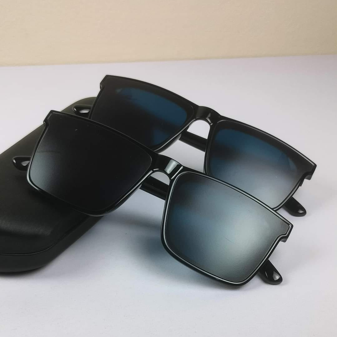 Double Poly Men-Women Trendy Look Stylish Black Sunglass for Summer Outdoor Sunglasses