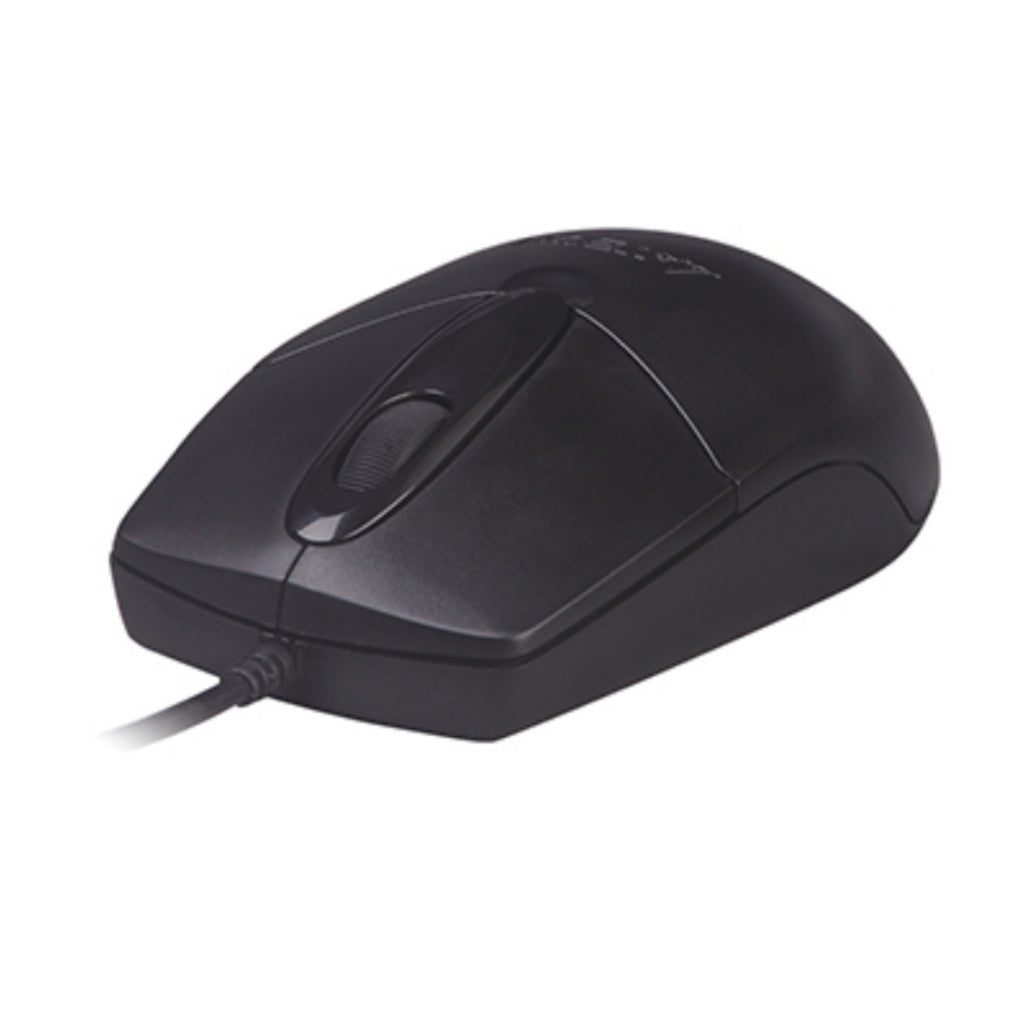 A4Tech OP-720 Wired Optical Mouse – 1200 DPI, Ergonomic Symmetric Design, Plug & Play, 1.5M USB/PS2 Cable & Durable Build for Office & PC
