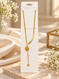 A minimalist floral Y-necklace to add a unique and stylish vibe to your outfit!
