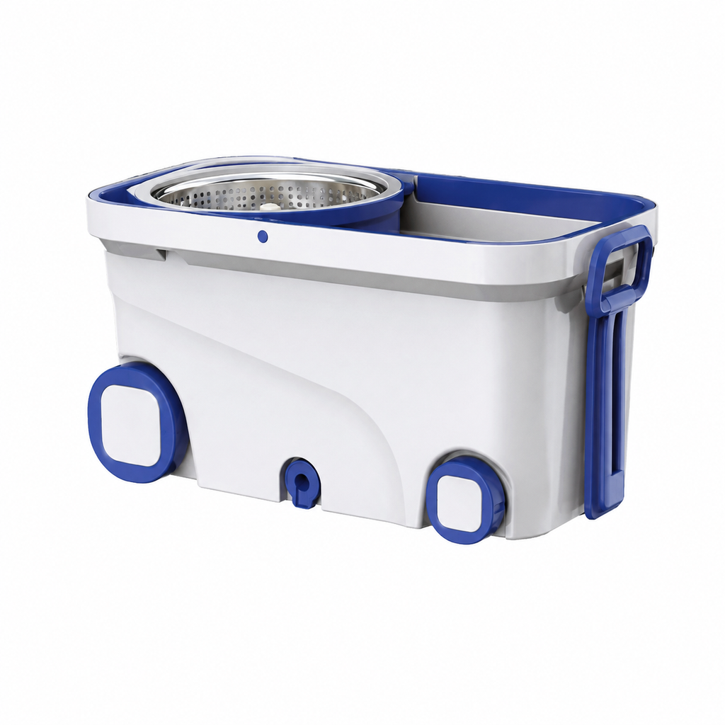 360-Degree Rotating Magic Spin Mop and Bucket Set with Wheels and Stainless Steel Dehydration Basket