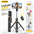 LIVE-K9 LED Selfie Stick & Live Broadcast Stand – 3-in-1 Extendable Tripod with Rechargeable Fill Light, 360° Rotation & Bluetooth Remote for Vlogging & Streaming