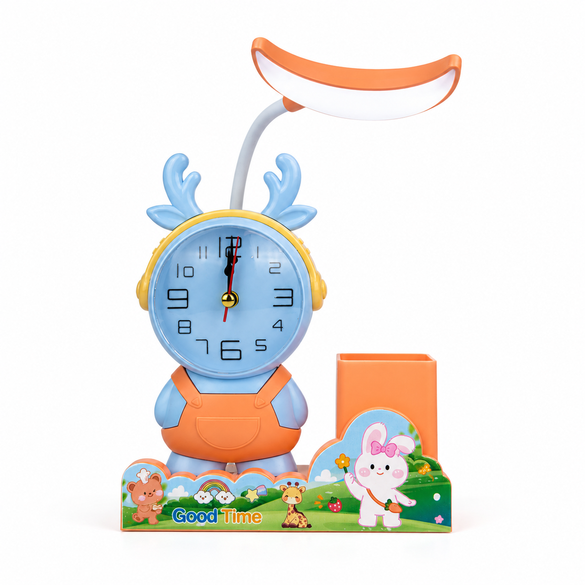 3 in 1 Table Lamp with Analog Clock & Pen Holder